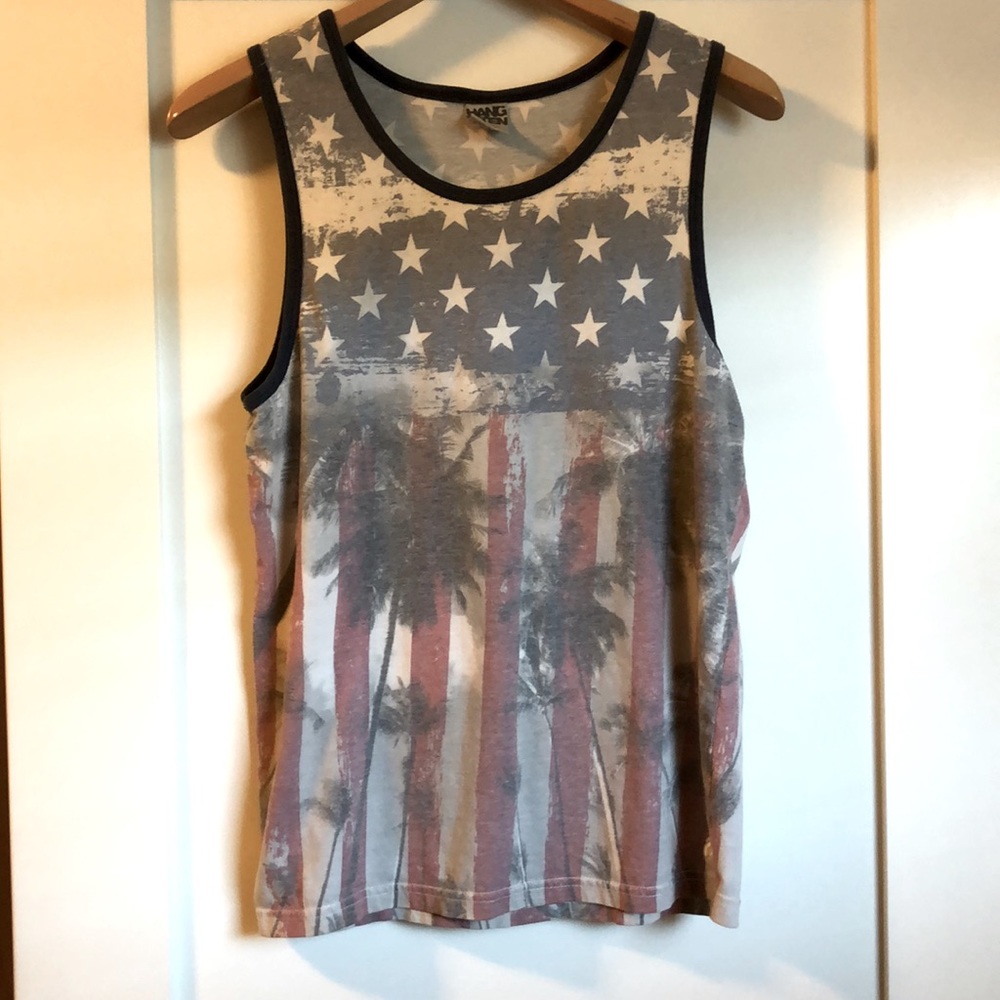 Hang Ten America w/Palm trees tank boys Size Small